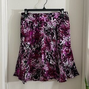 White House Black Market Purple Floral Skirt